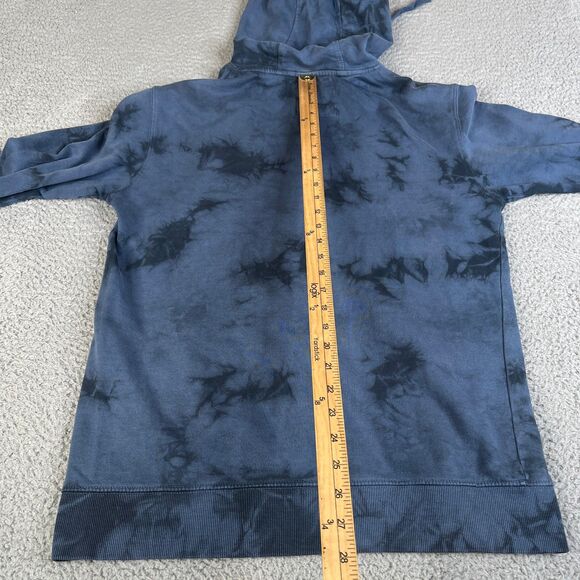 Rip Curl Hoodie Mens Medium Blue Tie-Dye Surf Logo Pullover Sweatshirt Sweater - Picture 8 of 11
